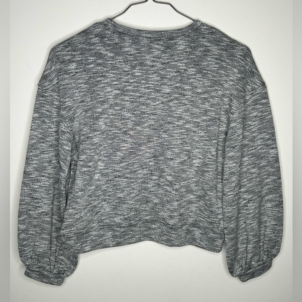 Madewell Textured Crew Neck Sweatshirt Heather Coal Size Small Cotton Office - Picture 12 of 12